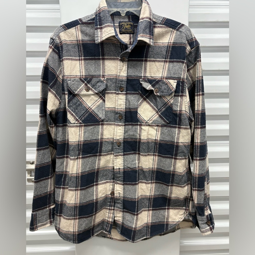 Jachs Black and Cream Plaid Button Down Shirt